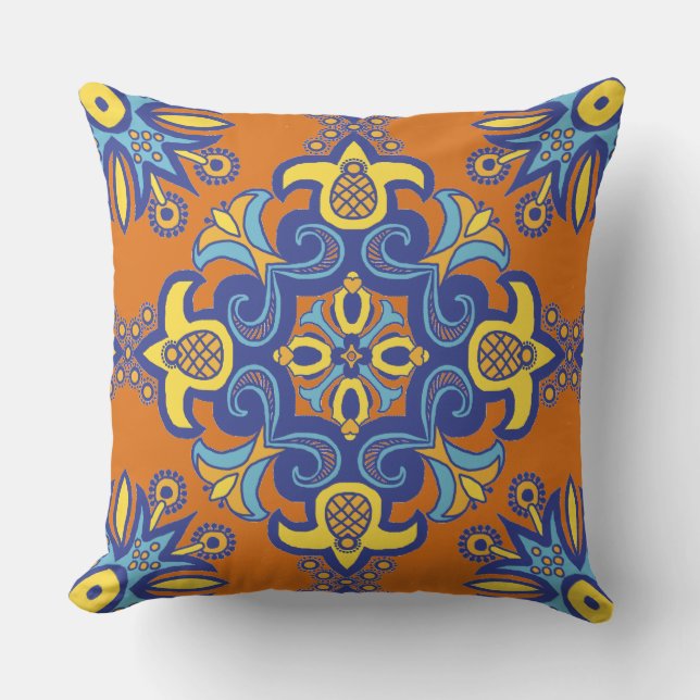 Talavera Tile Outdoor Pillow (Front)