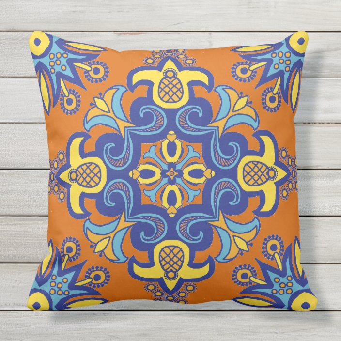 Talavera Tile Outdoor Pillow | Zazzle.com