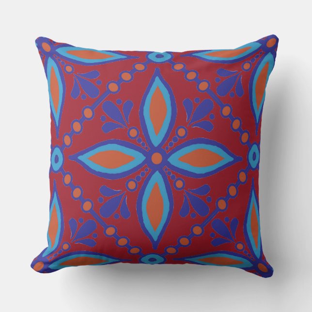 Talavera Tile Outdoor Pillow (Front)