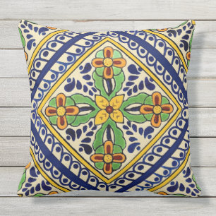 Talavera Tile Outdoor Pillow