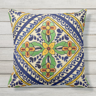 Talavera Tile Outdoor Pillow