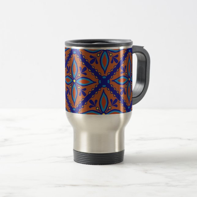 Talavera Tile Travel Mug (Front Right)
