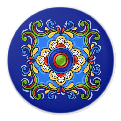 Talavera Tile Version 3 Ceramic Drawer Knob