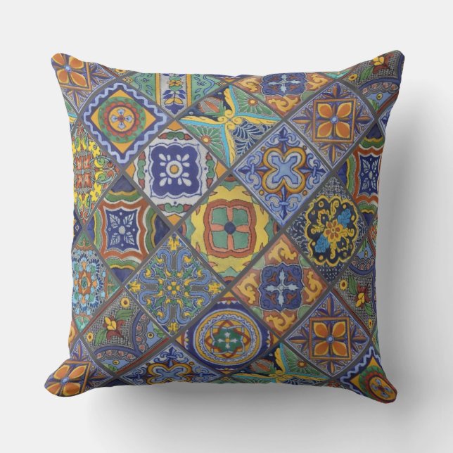 Talavera Tiles Outdoor Pillow (Front)