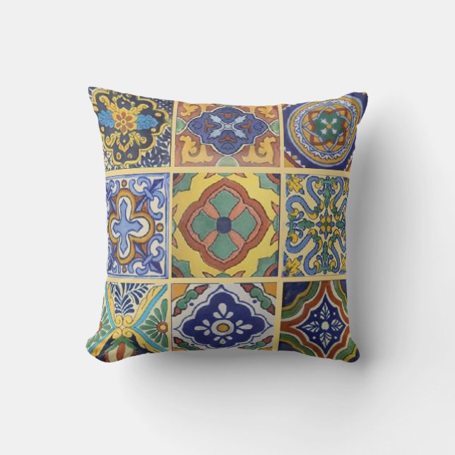 Talavera Tiles Outdoor Pillow (Front)