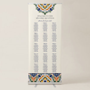 Talavera vintage Mexican wedding table seating Retractable Banner