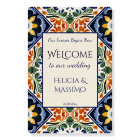 Talavera vintage Mexican wedding welcome sign