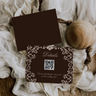 Talavera Wedding Brown Qr Details Enclosure Card