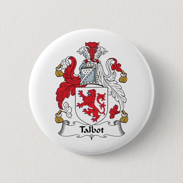 Talbot Family Crest Pinback Button (Front)
