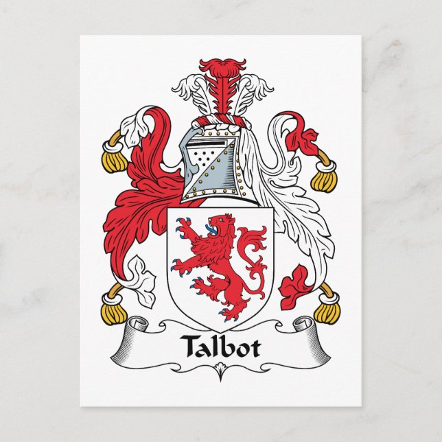 Talbot Family Crest Postcard (Front)