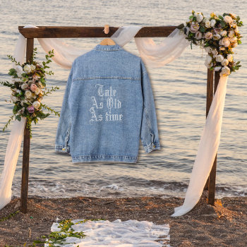 Tale As Old As Time Fairytale Vintage Wedding Denim Jacket by weddings_ at Zazzle
