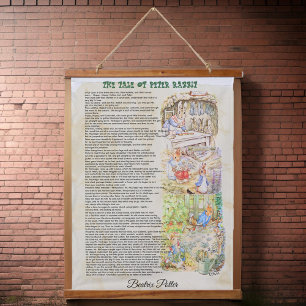 Tale of Peter Rabbit by Beatrix Potter Hanging Tapestry