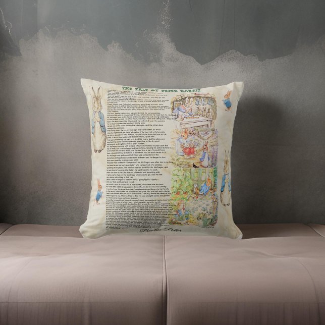 Tale of Peter Rabbit by Beatrix Potter Throw Pillow (Creator Uploaded)