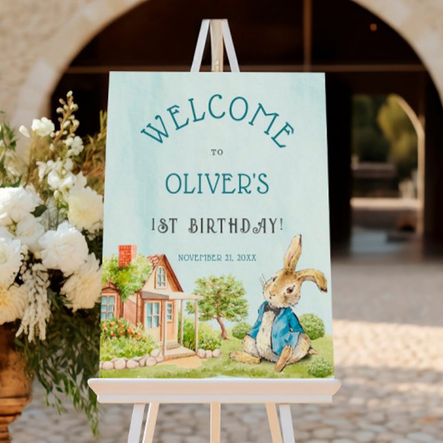 Tale of The Peter Rabbit 1st Birthday Welcome Foam Board (Creator Uploaded)