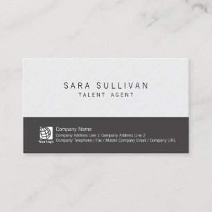 Talent Agent Entertainment Simple Black White Business Card