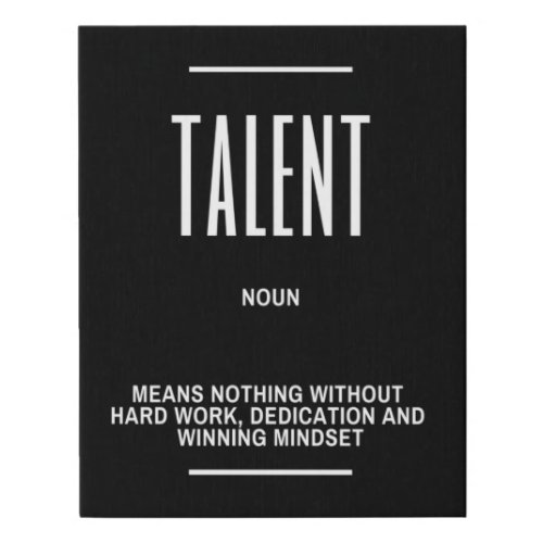 TALENT Definition Quote Faux Canvas Print