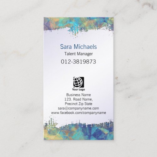 Talent Manager Entertainment Ripped Paper Abstract Business Card