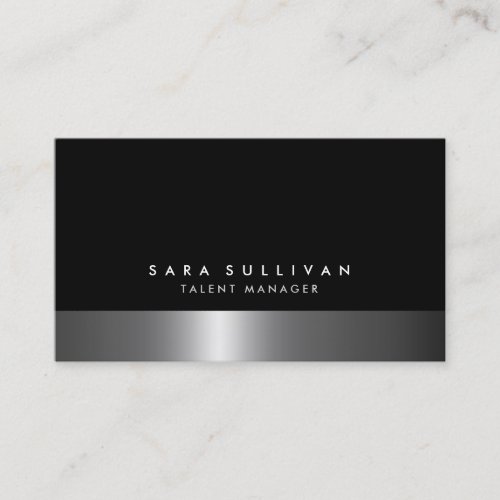 Talent Manager Entertainment Services Dark Chrome Business Card