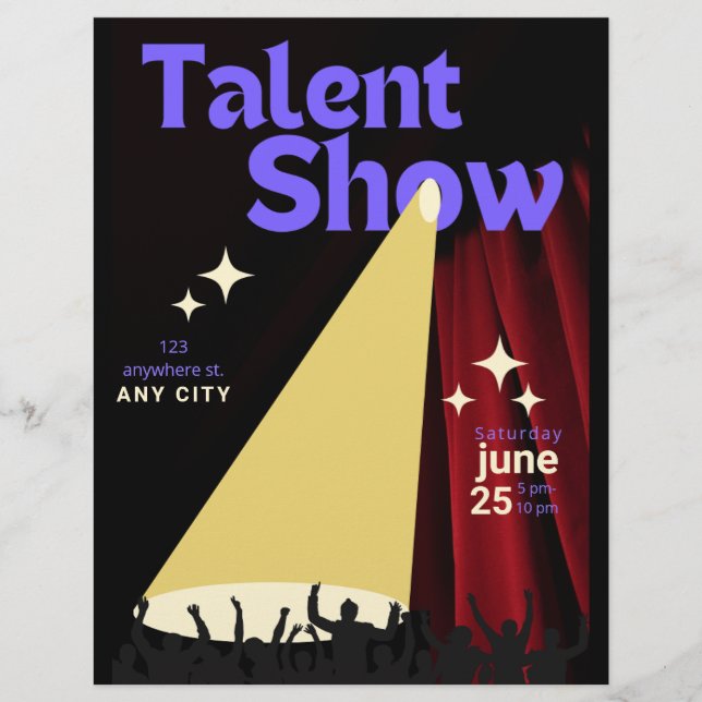 Talent Show FLyer, Show Flyer, Talent Contest Flyer (Front)