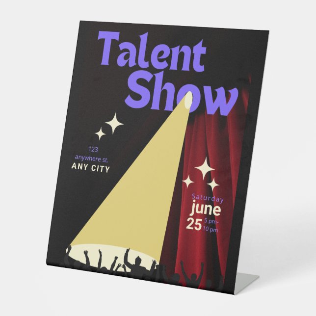 Talent Show FLyer, Show Flyer, Talent Contest Pedestal Sign (Front)