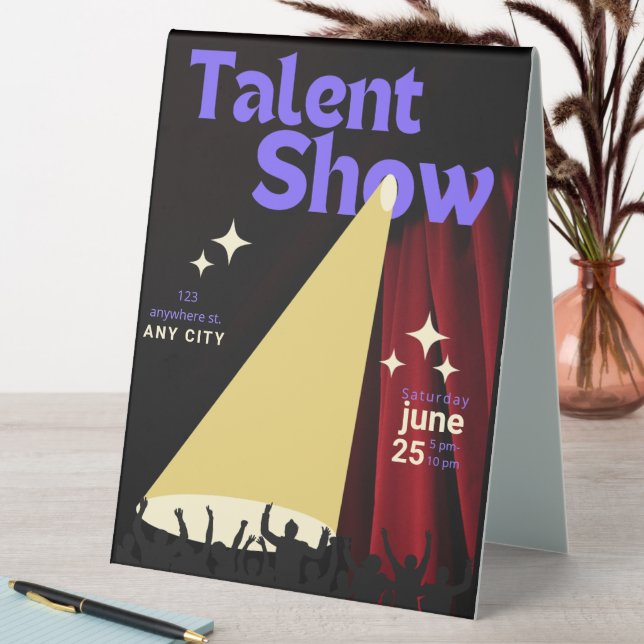 Talent Show FLyer, Show Flyer, Talent Contest Table Tent (In SItu (Table))
