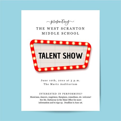Talent Show  Variety Show Promotional Flyer