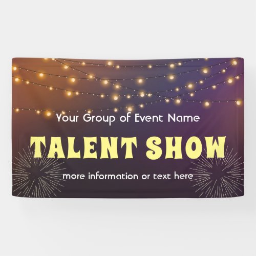 Talent Show with String Lights banner