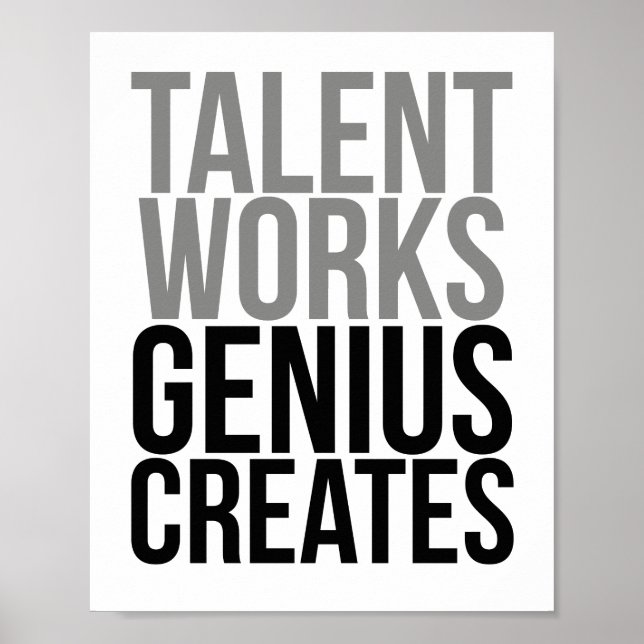 Talent Works Genius Creates Poster (Front)