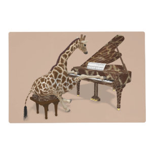 Talented Giraffe Plays Grand Piano Placemat