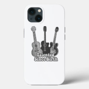 Talented since birth. vintage black & white guitar iPhone 13 case