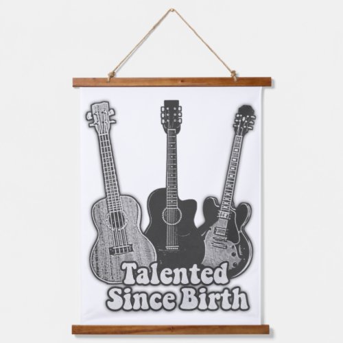 Talented since birth vintage black  white guitar hanging tapestry