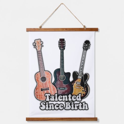 Talented since birth vintage colorful guitar  hanging tapestry