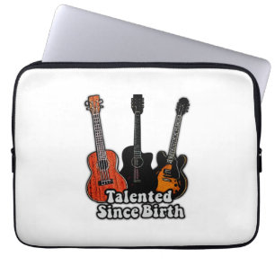 Talented since birth. vintage colorful guitars laptop sleeve