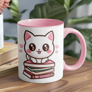 Tales And Tails Make My Day - Cat And Books Coffee Mug