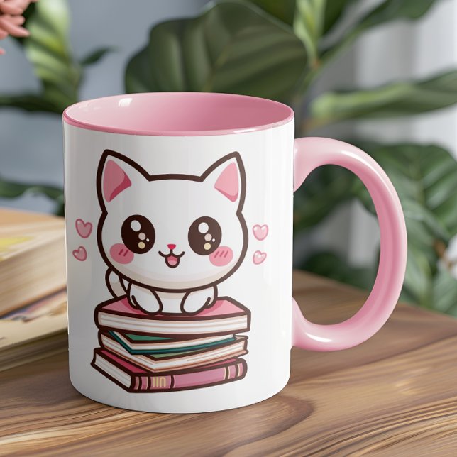 Tales And Tails Make My Day - Cat and Dog Books Mug (This cozy and creative design is perfect for anyone who loves their pets as much as their books)