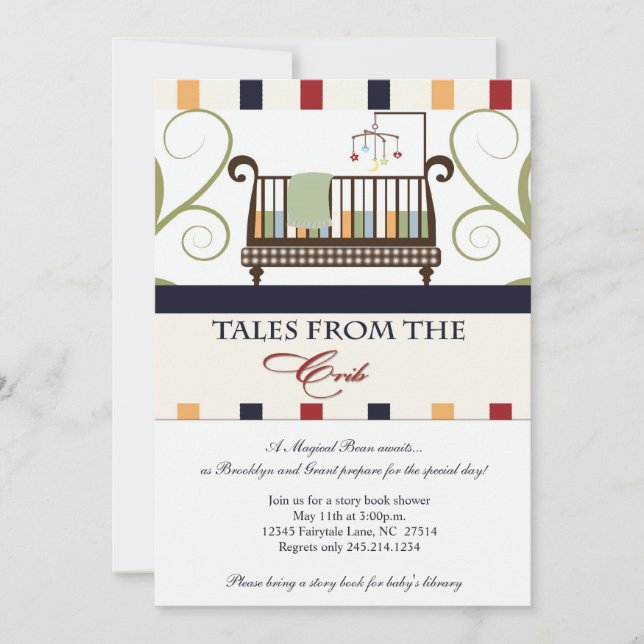 Tales from the Crib Storybook Shower Invitation (Front)