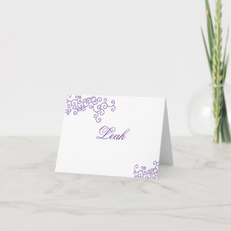Talia Bat Mitzvah Wedding Purple Thank You Note Card