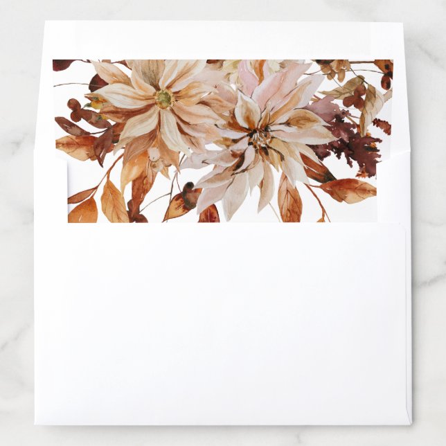 TALIA Bohemian Fall Autumn Floral Envelope Liner (In Envelope)