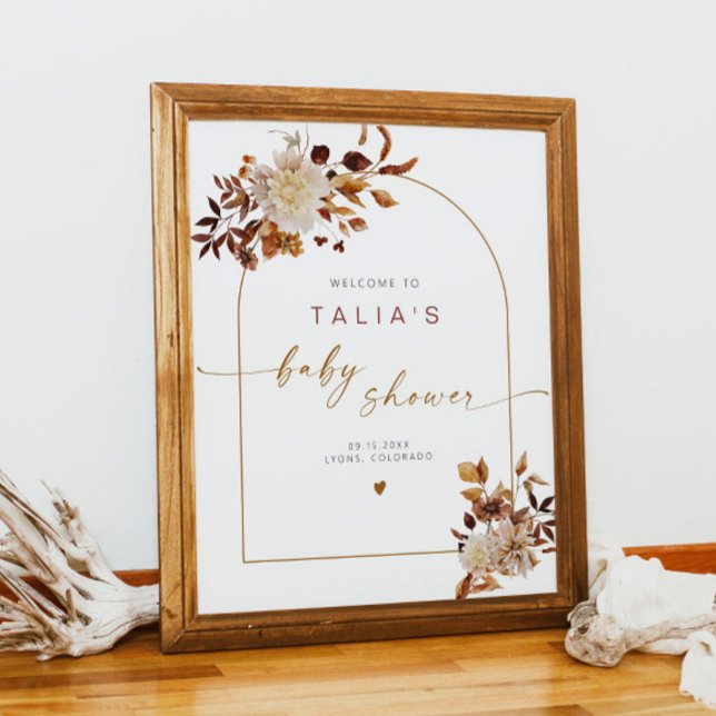 TALIA Bohemian Terracotta Arch Baby Shower Welcome Poster (Creator Uploaded)