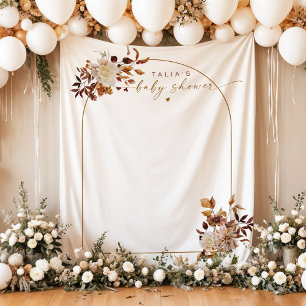 TALIA Bohemian Terracotta Arch Baby Shower Welcome Tapestry