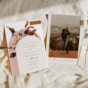 TALIA Bohemian Terracotta Fall Arch Wedding Invitation