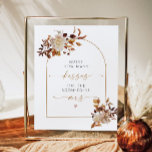 TALIA Boho Fall How Many Kisses Bridal Shower Poster<br><div class="desc">This kisses for mrs bridal shower game sign features a bohemian arch,  watercolor earth tone florals and an elegant handwritten script font with a fun terracotta accent color. This poster is the perfect addition to your boho or fall celebration.</div>