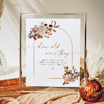 TALIA Boho Fall How Old Were They Bridal Shower Poster<br><div class="desc">This how old were they bridal shower game sign features a bohemian arch,  watercolor earth tone florals and an elegant handwritten script font with a fun terracotta accent color. This poster is the perfect addition to your boho or fall celebration.</div>