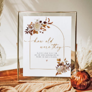 TALIA Boho Fall How Old Were They Bridal Shower Poster