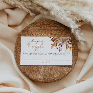 TALIA Boho Terracotta Floral Diaper Raffle Ticket