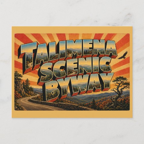 Talimena Scenic Byway Oklahoma Mountain Forest Art Postcard