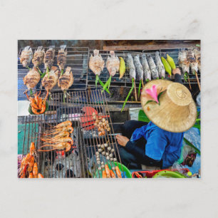 Talin Chan floating market Postcard