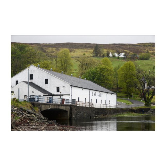 Talisker whisky distillery on Skye, Scotland Acrylic Print (Front)