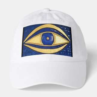 Talisman Golden + Blue Evil Eye Hat