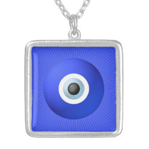 Talisman to Protect Against Evil Eye Silver Plated Necklace